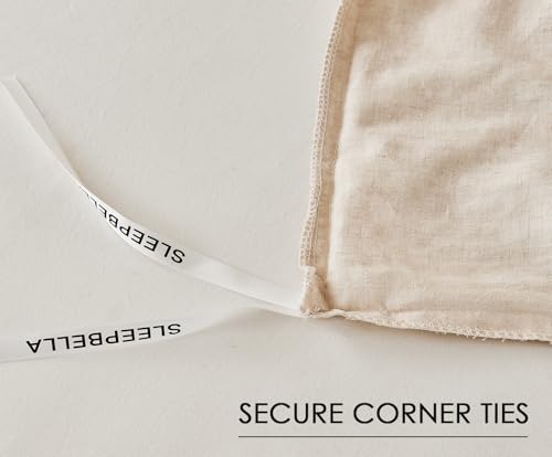 Image of SLEEPBELLA Linen Duvet Cover Set Queen Size-1 Duvet Cover with 2 Pillow Shams with Button Closure Soft Breathable Farmhouse