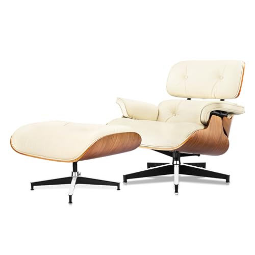 Top Cream White Grain Leather Chaise