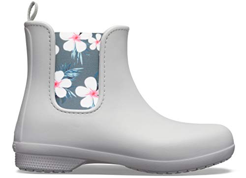 Crocs Freesail Chelsea Boot, Botas de Agua para Mujer, Gris (Tropical Floral/Light...
