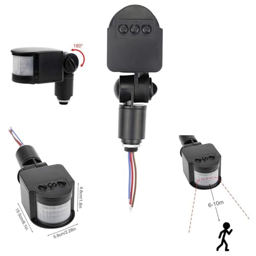 Extérieur PIR DC 12V Infrarouge automatique PIR Commutateur de détecteur de mouvement pour LED Lumière d'inondation
