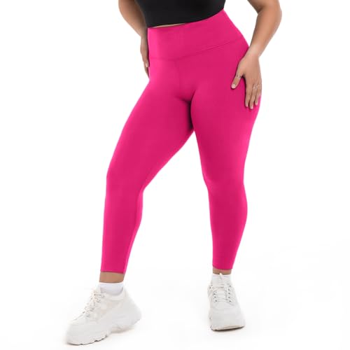 Image of SINOPHANT Plus Size Leggings for Women, High Waisted Tummy Control Buttery Super Soft Black Yoga Pants for Workout Running