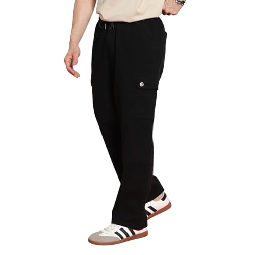 Image of Urbano Fashion Men's Loose Baggy Fit Cargo Jogger Chino Pant with 6 Pockets Stretchable