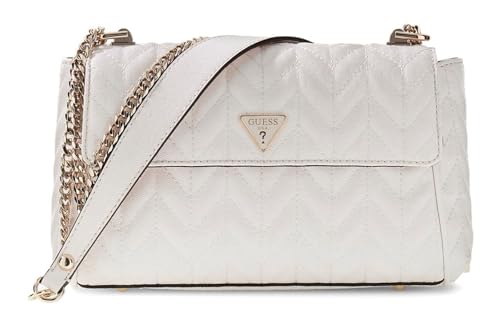 Sac GUESS Stacey Convertible Xbody Flap crème écru pour femme