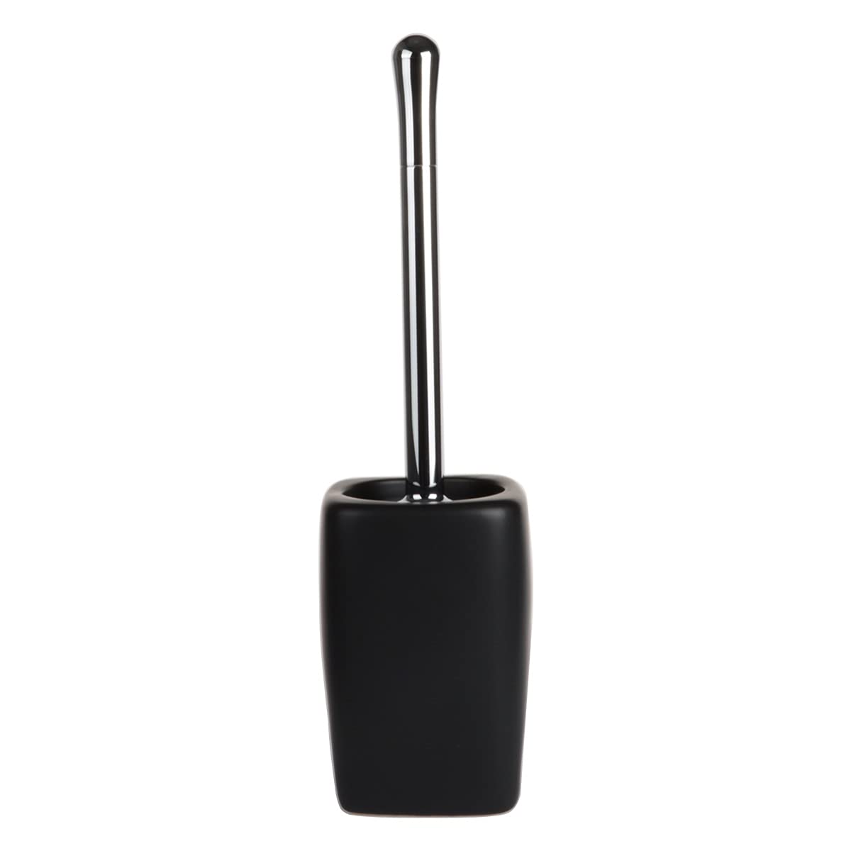 Tyuhduyur Black Toilet Brush Bowl Brush Toilet Brushes & Holders Compact Freestanding Deep Cleaning Toilet Brush And Ceramic Base, Chrome Decorative Handle, Non-Slip And Durable, With Cover Brush Toil