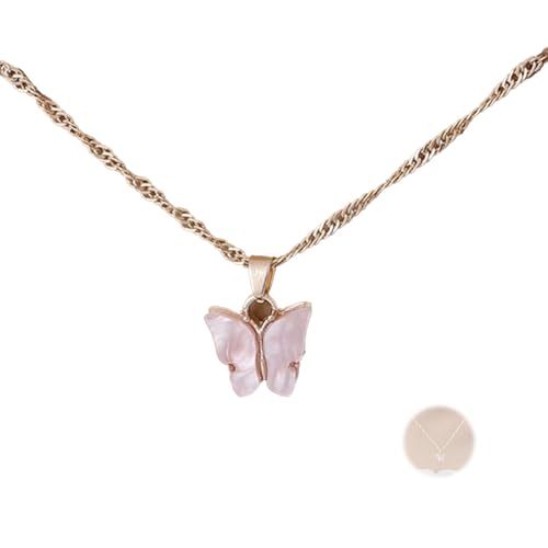 AzureRay Acryl Schmetterling Kette für Mädchen - Verstellbare...