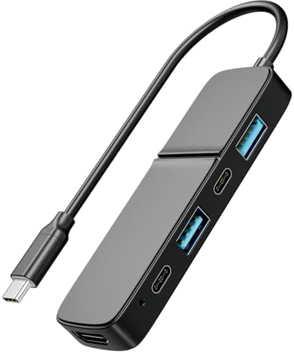 ​USB C Hub, Eanetf Multi-Port USB Type-C Hub with 4K@30Hz HDMI, Power Delivery 100 W | 2 USB A Port | 2 Type-C Port |USB C to HDMI Adapter for MacBook, Mac Mini, XPS, Laptop