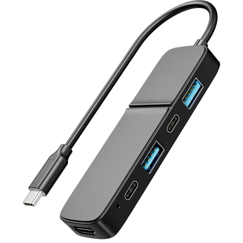 USB C Hub, Eanetf Multi-Port USB Type-C Hub with 4K@30Hz HDMI, Power Delivery 100 W | 2 USB A Port | 2 Type-C Port |USB C to HDMI Adapter for MacBook, Mac Mini, XPS, Laptop, BLACK