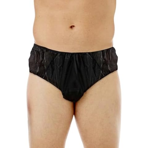 APPEARUS Men's Disposable Briefs, Underwear, L-XL (30 Count) Black Cover