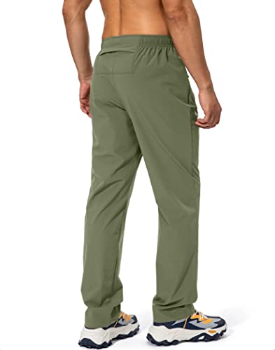 Pudolla Men's Workout Athletic Pants Elastic Waist Jogging Running Pants for Men with Zipper Pockets