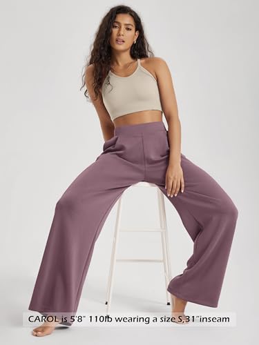 Image of ODODOS Modal Soft Wide Leg Pants for Women High Waist Casual Relaxed Pants with Pockets-27 /29 inch / 31 inch Inseam