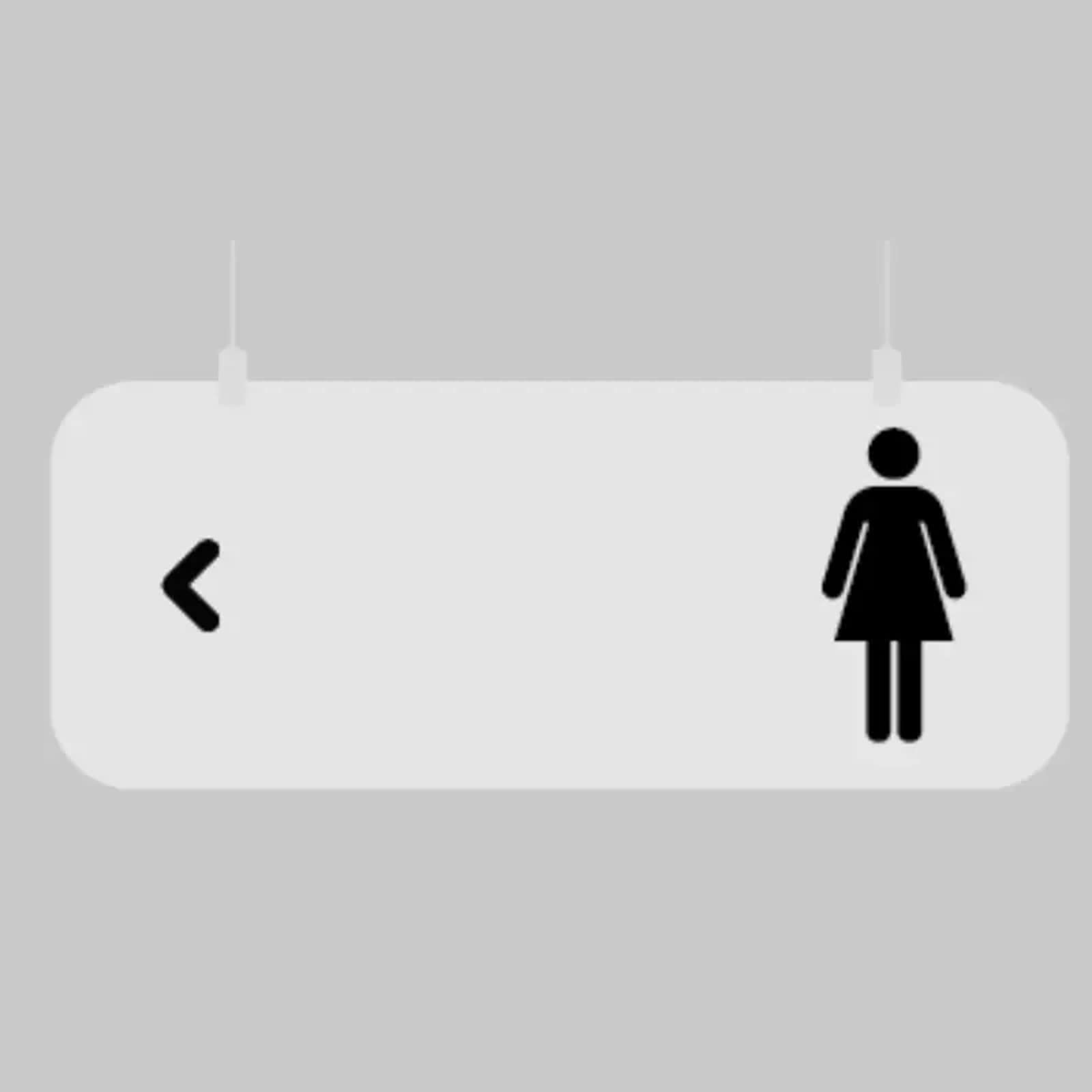 vrfvsdasAAS LED restroom sign, Hanging Clear Acrylic Bathroom Signs, with Instruct Arrow, Accessories, for Indoor or Outdoor