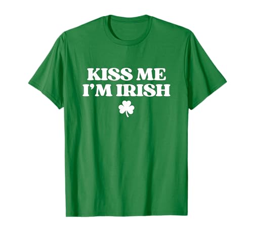 Kiss Me I'm Irish Shirt Men Women Kids Funny St Patricks Day T-Shirt