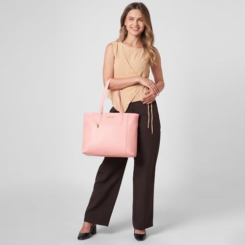 Image of Caprese Bertha 16 Inch Laptop Compatible Large Tote Bag for Women | Stylish Multi-Compartment Design for Work, Travel,Shopping | Comfortable Straps Shoulder & Handheld Bag | Essentials & Daily Use