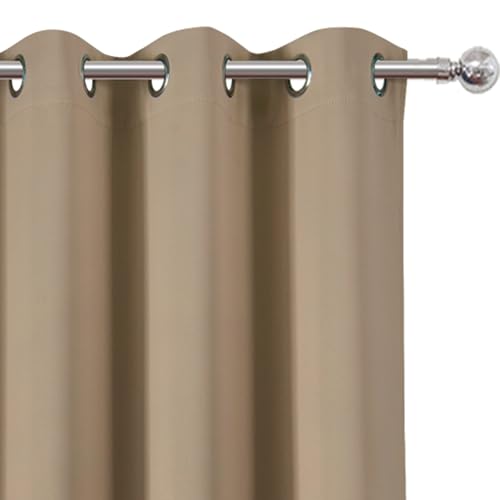 Image of LEMOMO Natural Blackout Curtains /38 x 54 Inch /Set of Two Panels Grommet Living Room Curtains