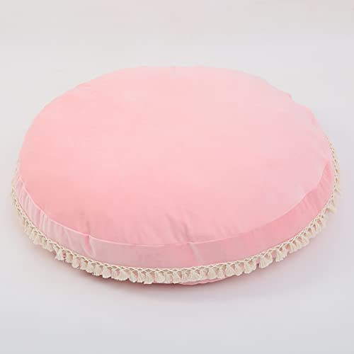 Image of Large Floor Pillow Kids Floor Cushion Seating, Round Floor Pillows Seating for Baby Infant Toddler, Oversized Circle Pillow Cushion for Reading Nook Teepee Tent Playroom, Nursey Canopy Mat Pink