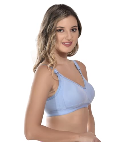 Image of Viral Girl Women's Wire-Free Cotton Hosiery Bra | Non-Padded, Full Coverage, Adjustable Straps | Soft Comfortable Innerwear with Hook & Eye Closure for Everyday Use