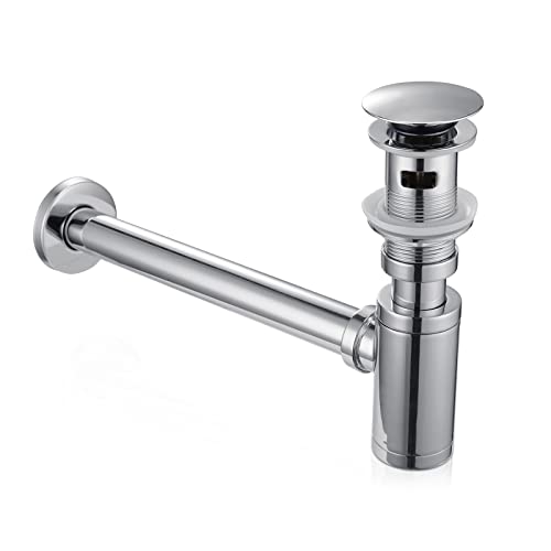 Sifón De Botella Para Lavabo 1 1/2 40ø - Con Rebosadero, Juego De Desagüe, Blanco, Marca Belvit