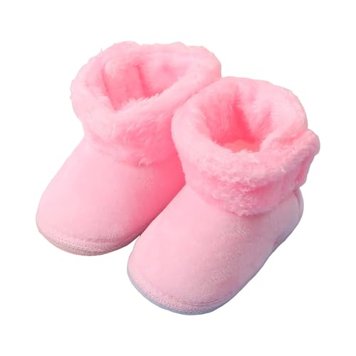 IWIHMIV Baby Boots for Infant Boys Girls Ankle Warm Plush Slippers Winter Shoes for Indoor Outdoor Walking