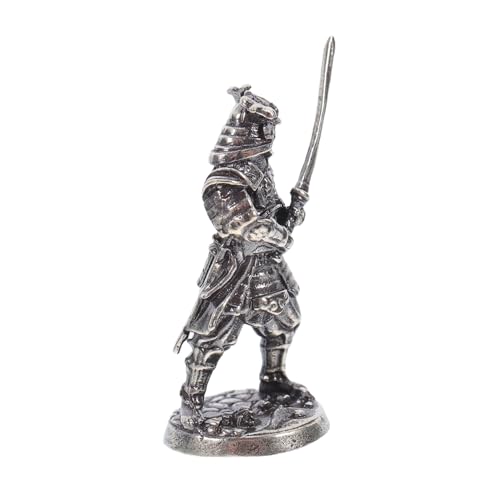 Alasum Japanese Samurai Doll Miniature Figurine for Home Office Decor Detailed Cupronickel Collectible Action Figure Unique Historical Desktop Ornament