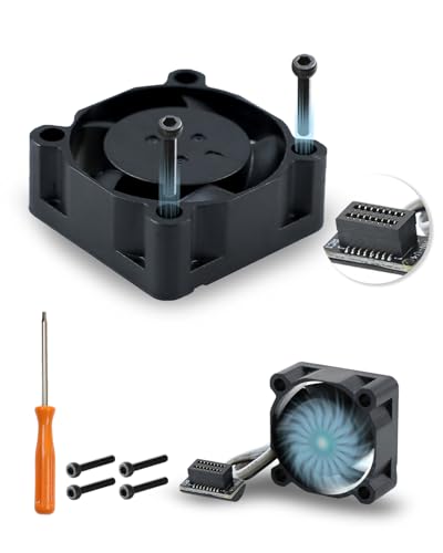 Manolindox 2Pcs Hotend Cooling Fan for P1P P1S, High Speed 15000 RPM/Air Volume 3.1 CFM, 2510 Dual Ball Bearing Brushless Rapid Cooling Fan with Screw P1 Series 3D Printer Hotend Accessories
