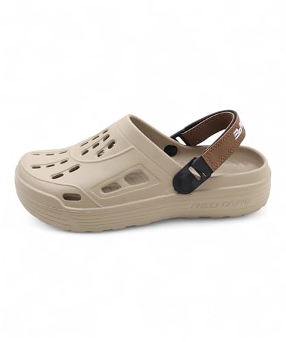 Image of Red Tape Mens Lightweight EVA Clogs Slip-On Comfortable Casual Footwear with Adjustable Back Strap and Anti-Slip Outsole