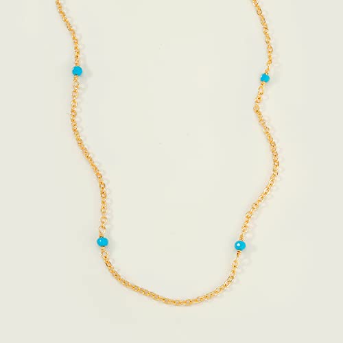 Mevecco Anklet For Women Gold Turquoise Bead Wire Wrapped Station Chain 14K Gold Plated Dainty Boho Beach Summer Simple Foot Jewelry Ankle Bracelet For Girls #TOP2