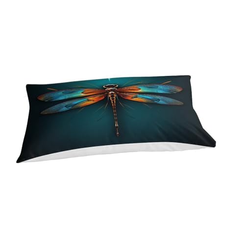 Ensemble de literie libellule 3D avec housse de couette microfibre - 5