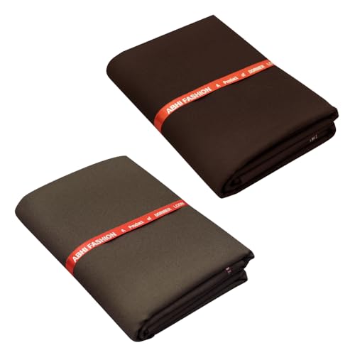 Image of Abhi Fashion Men's Cotton Feel Blend Formal Unstitched Combo Trouser Fabric For Men (Pack Of 2)