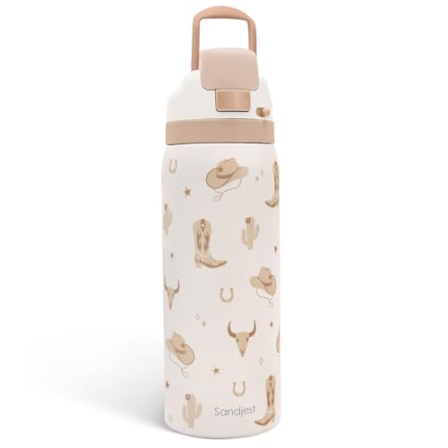 Cowgirl Insulated Stainless Steel Water Bottle with Straw for Sports and Travel 32oz Gifts for Women Girls Friends Teens Birthday Christmas