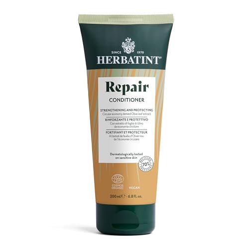Herbatint Repair Conditioner, Baume Réparateur Bio - 200 ml | Nourrit et Répare les Cheveux Stressés, Secs et Abîmés | 99% Ingrédients Naturels, avec Extraits de Moringa, Olivier, Jojoba et Aloe Vera