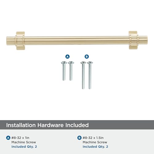 Image of Amerock | Cabinet Pull | Champagne Bronze | 6-5 /16 inch (160 mm) Center to Center | Davenport | 1 Pack | Drawer Pull | Drawer Handle | Cabinet Hardware