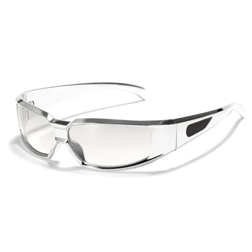 Lunettes de soleil tendance argentées pour cyclisme urbain et terrasse d'été