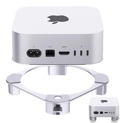 【Accesso libero a tutte le porte】Il design aperto del supporto per Mac Mini consente un accesso completo a tutte le porte. Nessun blocco delle porte – per una trasmissione stabile del segnale e un uso confortevole