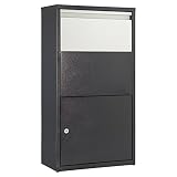 Haussmann Paketbriefkasten, Paketbox, Paletkasten, Briefkasten, Postbox, XXL Briefkasten, Kontaktlose Zustellung für Pakete, Briefe, etc, mit Zylinderschloss, 2 Schlüssel, Sicherheitsklappe