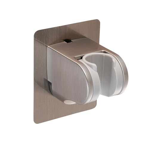 Image of GwernKB Shower Head Holder Strong Adhesive No Drilling Wall Mount Adjustable Handheld Showerhead Bracket for RV Kids Bathroom Shower,Fix Firmly and Use Conveniently (Brushed Nickle, 1)