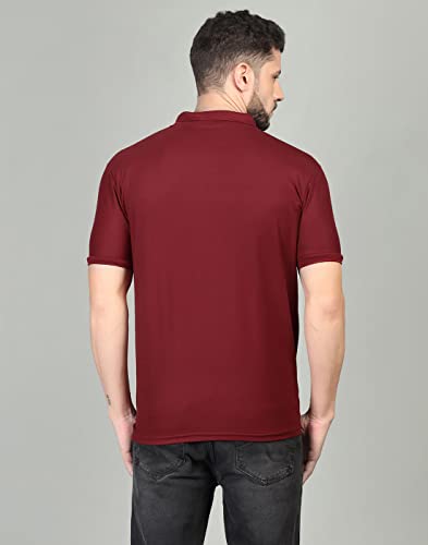Image of INKKR Men's Solid Regular Fit T-Shirt (Polo Maroon-Orange-Yellow-P.Green-L