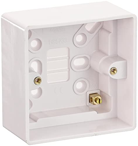 Schneider Electric Ultimate White Moulded - Single Surface Pattress Box, 47 mm Deep, GU9147, White