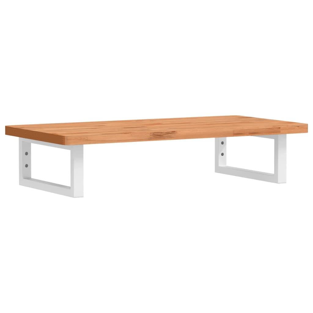 Étagère de lavabo supportant 100 kg en bois massif - Plan vasque suspendu blanc naturel ultra robuste
