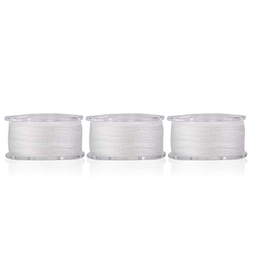 Ligne de Pêche Soluble, Fil Innovant 3 Bobines 20 Mètres pour Appât Carpe, Accessoire Pêche Blanc for Pêcheurs de Carnassiers en Plans d'eau Naturels