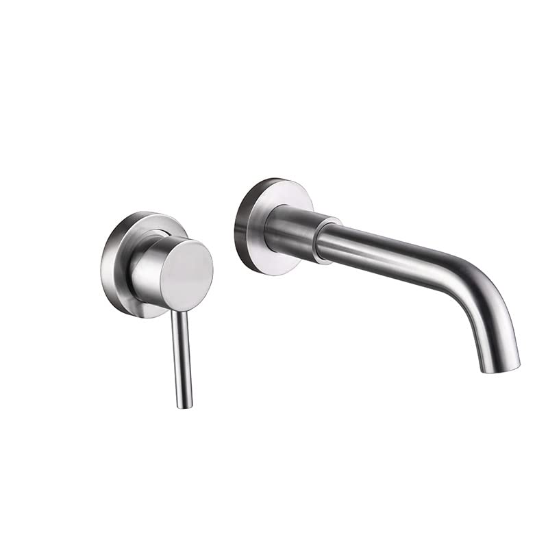Grifo de pared para lavabo que elimina salpicaduras y optimiza baños pequeños