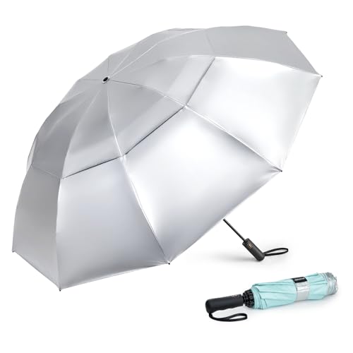 G4Free 42/46/54/62 Inch Large Golf Umbrella Compact Reverse Travel Umbrella 10 Ribs Windproof for Rain Double Canopy Automatic Open Close