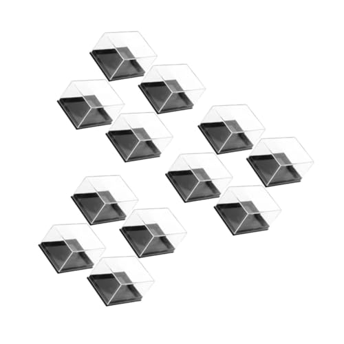 QUMIIRITY 3sets Science Jewelry Storage Container Mini Display Box for Minerals Plastic Specimen Showcase 4pcs*3