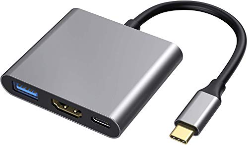 USB Type C HDMI アダプター USB-C HDMI変換アダプター 3-in-1 変換アダプター 4K HDMIポートUSB 3.0高速ポートUSBタイプC急速充電ポート MacBook Pro/MacBook Air/iPad Pro 2018 2020/ Surface Go/Matebook/ USB C デバイス対応…