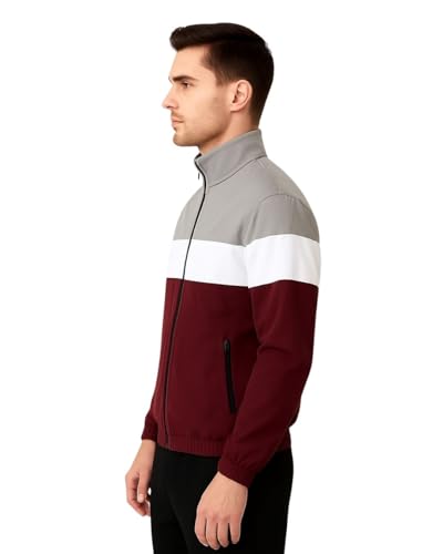 Image of Men's Lightweight Windcheater Zipper Jacket - Gym, Rider Winter Jacket for Men - Thin Wind Sheeter Zip-up Sports Jacket for Man