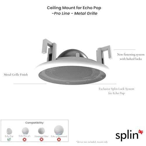 Splin Suporte Stand De Teto de Embutir para Amazon Alexa Speaker para Echo POP | Linha Pro | acabame