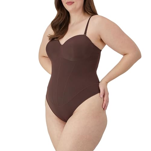 Image of Maidenform Women's Tummy Shaping Thong Bodysuit, Multiway Thong Shaper, Firm Control