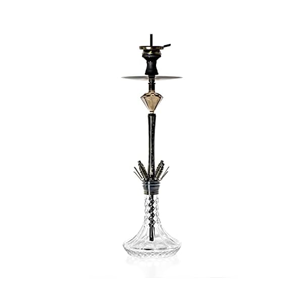 Camo Dignity Shisha Set V2A Edelstahl Silber 88 cm Hookah Wasserpfeife 18/8 Schliff Steinkopfset Molassefänger Close… – Bild 8