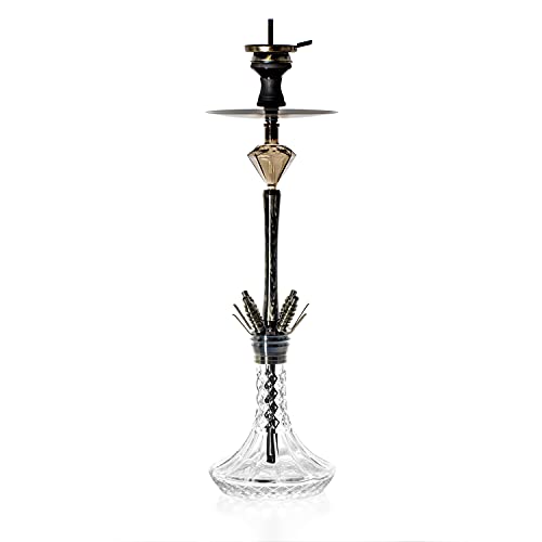 Camo Dignity Shisha Set V2A Edelstahl Schwarz 88 cm Hookah 2020 Wasserpfeife 18/8 Schliff Steinkopfset Molassefänger… – Bild 8