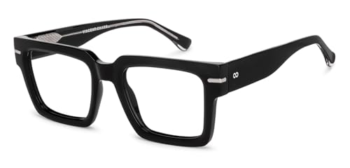 Buy Vincent Chase By Lenskart | Bold Edit | Black Full Rim Square Zero Power Bluecut & Antiglare Computer Eyeglasses For Eye Protection And Strain | Men & Women | Large | VC E18176 at Amazon.in - Image 2