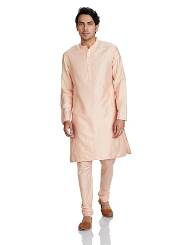 Image of Amazon Brand - Symbol Men Festive Long Regular Fit Kurta & Pyjama Set (2Pcs)